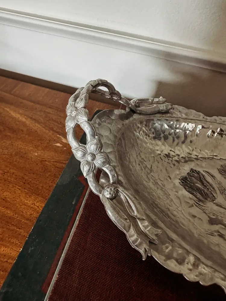 Vintage Rodney Kent hammered aluminum serving tray