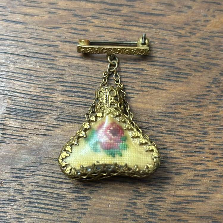 Antique Perfume Bottle Brooch