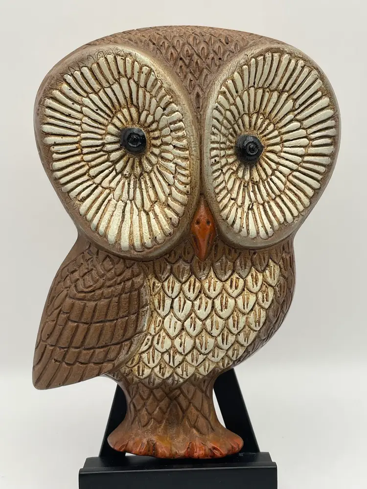 Vintage, 1970s, Retro HOMCO Foamcraft Wise Old Owl Wall Plaque
