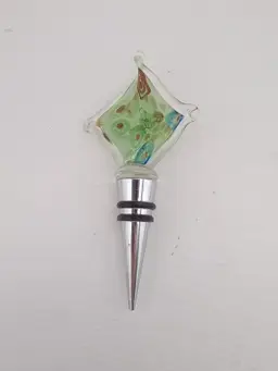 Art glass wine stopper