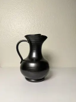 vintage Prinknash Abbey Pottery  pitcher, black lustre glaze