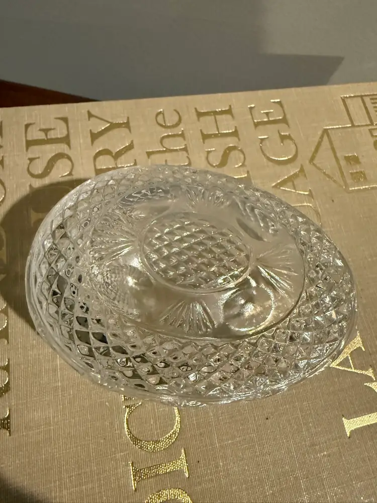 AVON Fostoria Clear Glass Egg Trinket Dish With Lid