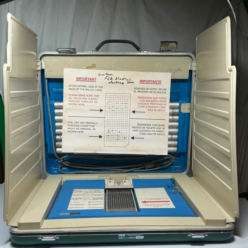 CES Votomatic 2000 USA Voting Station:  Controversy 2000 Bush Gore Hanging Chad