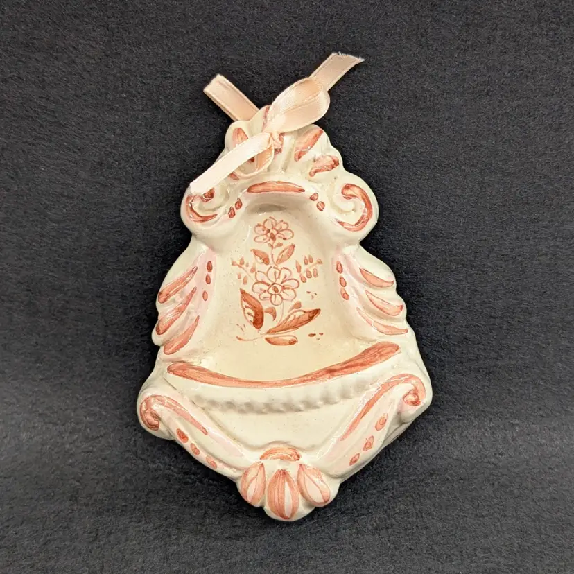 Vintage Bartoloni Montelupo Miniature Holy Water Font Wall Pocket Hanging Signed