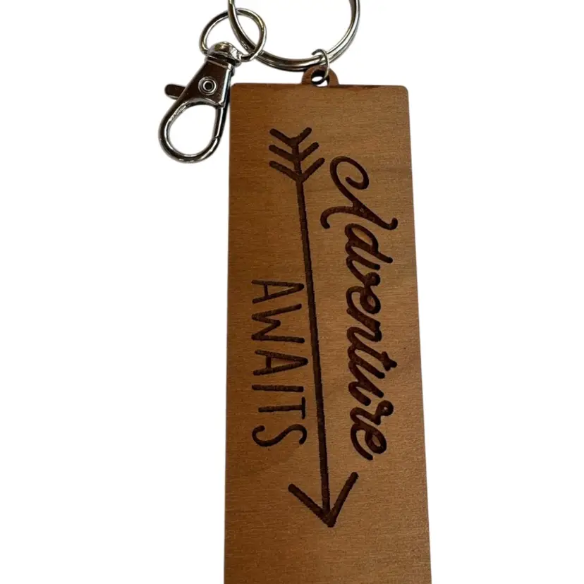 New Wooden Adventure Awaits Engraved Keychain