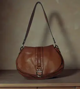 Vintage Etienne Aigner Flap Satchel Saddlebag Shoulder Purse Brown Equestrian