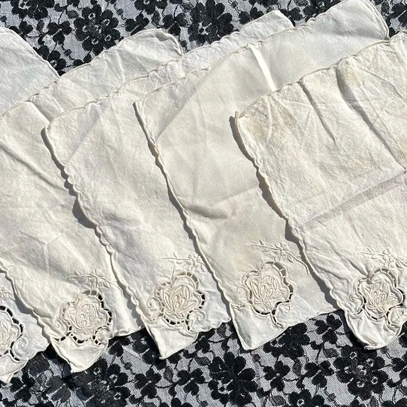 Set Of 5 Cloth Luncheon Napkins