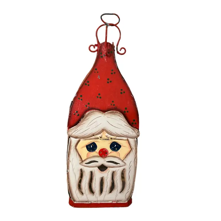 Santa Metal Candle Holder Lantern