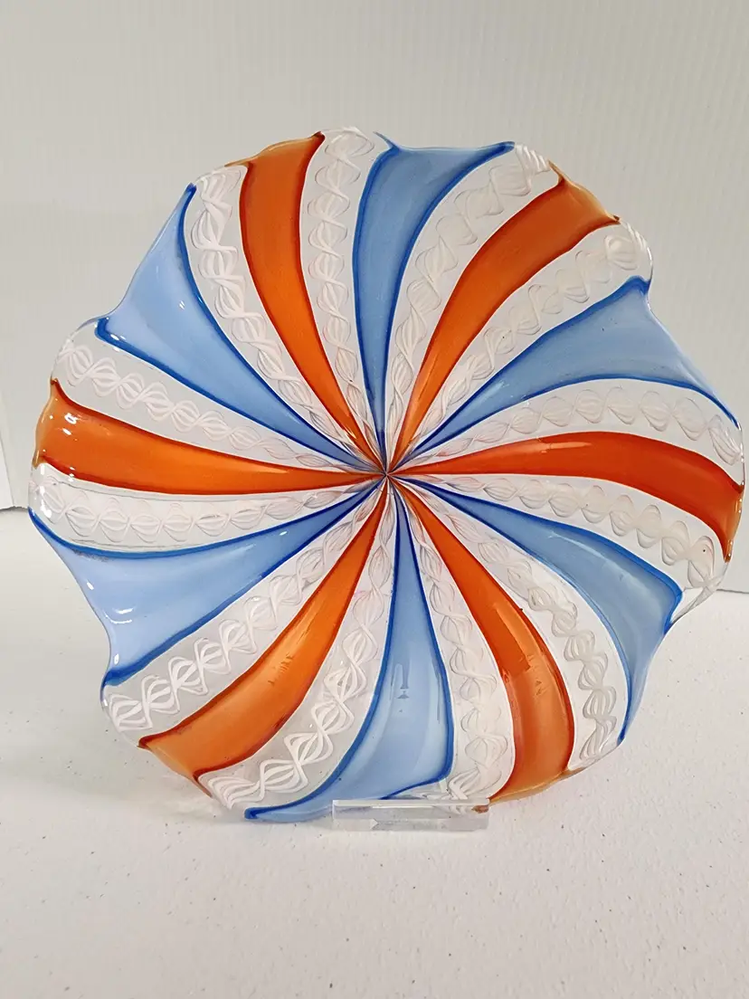 Red Blue Murano Lattacino Plate
