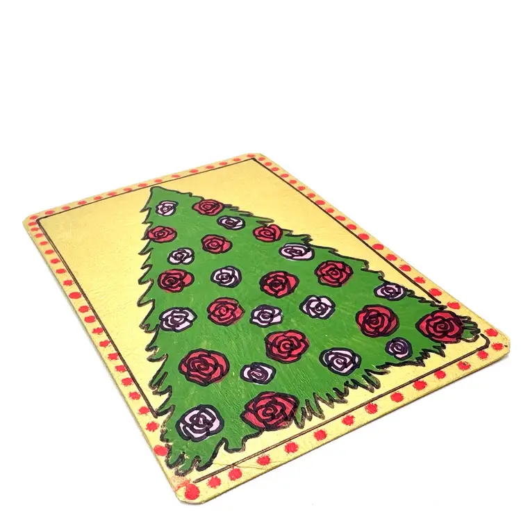 Artist Trading Card Tis The Season Green With Roses