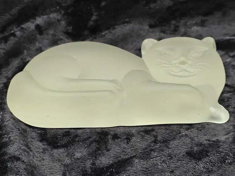 Cat Satin Glass Paperweight by Collective Resource Group