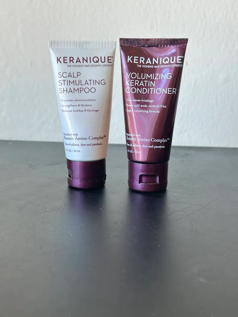 Keranique Stimulating Shampoo + Volumizing Conditioner 1 Oz Samples New