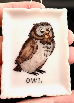 Owl from Winnie The Pooh Small Hanging Plaque 2.5" Tall x 1.75" Wide Walt Disney Pro.ductions
