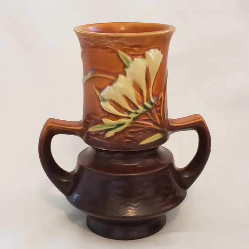 Roseville Vase 118-6 Freesia Pattern Original 6¼”x 5½”x 3¾” Vintage