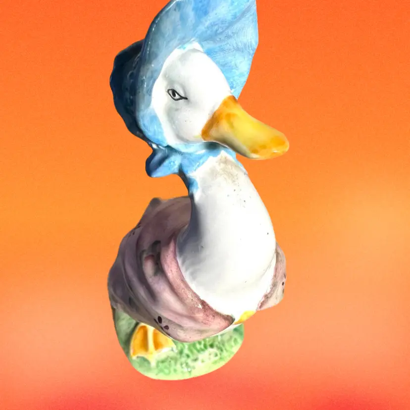 Vintage Jemima puddle duck Figurine Beatrix Potter Ceramic Hand Painted Made in England