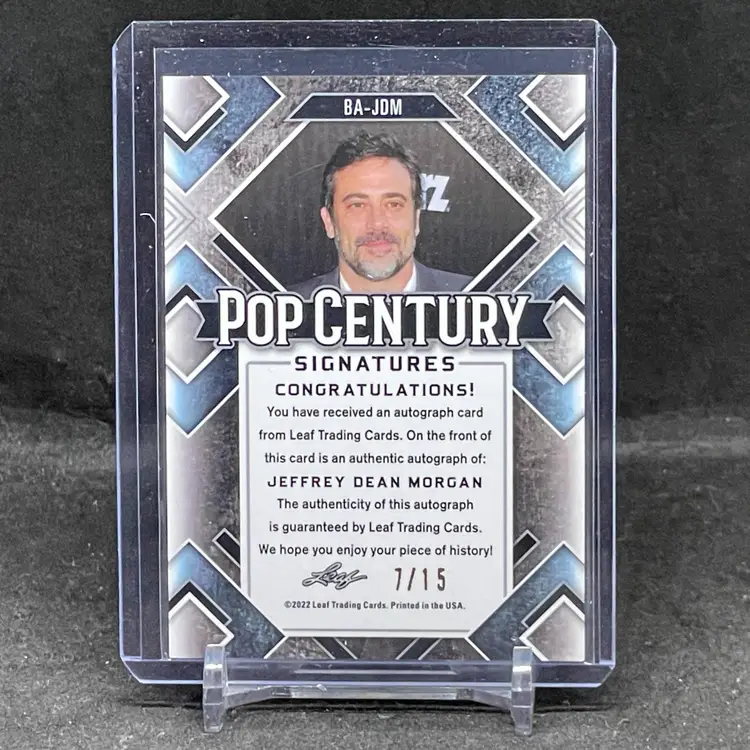 Jeffrey Dean Morgan Leaf Pop Century Signatures Autograph Card The Walking Dead Negan /15