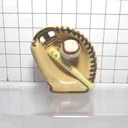 VTG LA Dodgers Ball & Bat in Glove Figurine