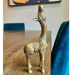 6” Vintage Brass Giraffe Figurine w/patina