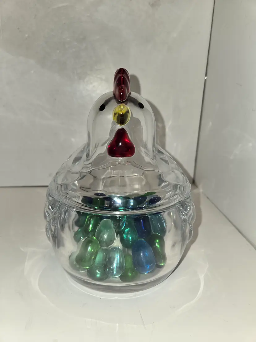 GOURMET KITCHEN GLASS JAR CHICKEN / ROOSTER 6” 15.9 OZ Farm Kitchen