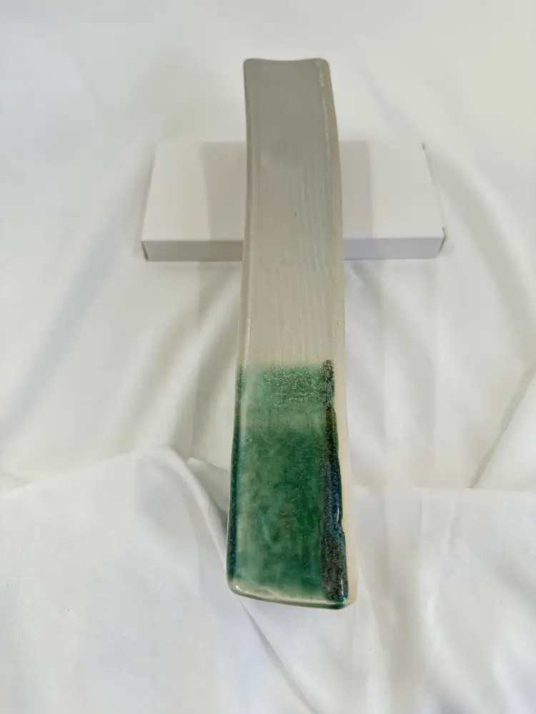 Stillfire Handmade Ceramic Wall Pocket Beige and Green