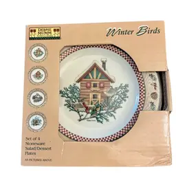 NOS Debbie Mumm “Winter Birds” Salad/Dessert Plates