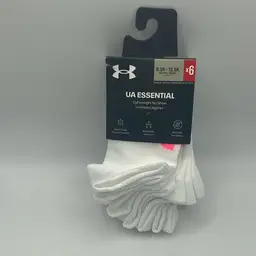 UA Essential Girls Socks Size 8.5k-13.5k 6 Pairs