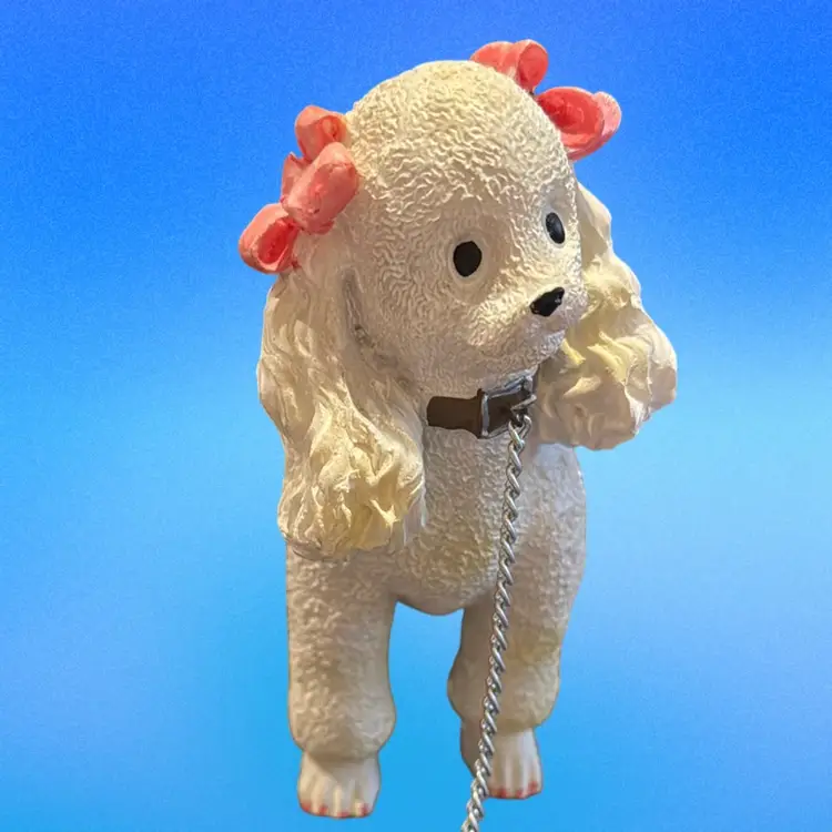 White Textured Poodle W/ Chain