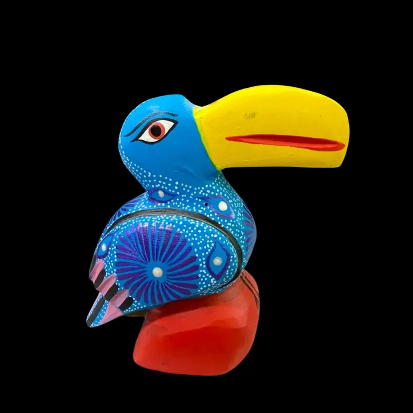 Folk Art Wooden Hand Painted Bird - Mexico