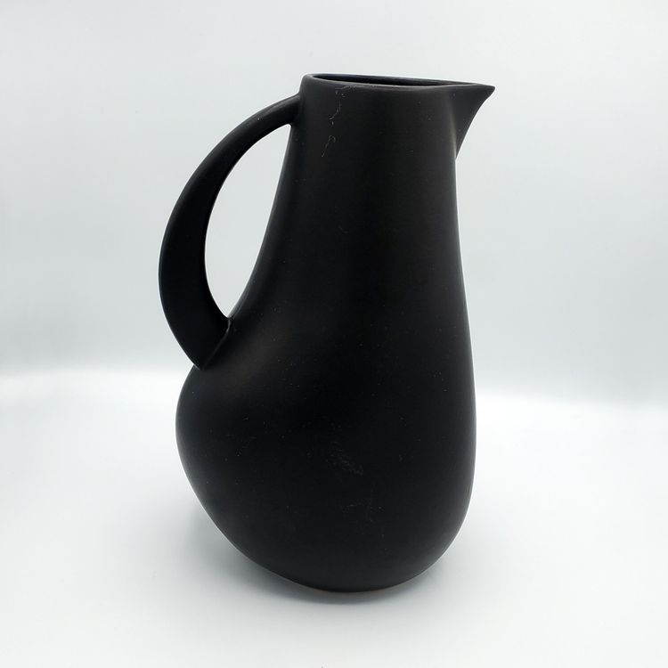 La Marsa Stoneware Pitcher in Basalt From Carthage Co., Made in Tunisia 72 0z.