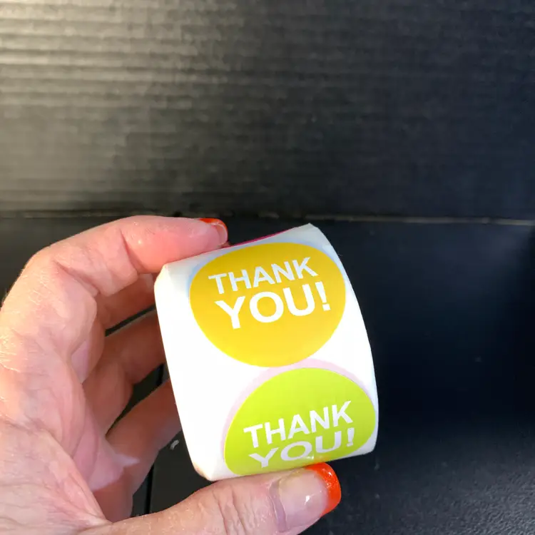 Roll of Thank You Stickers