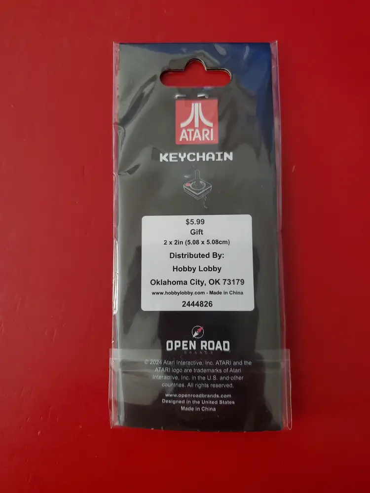 ATARI Keyring Keychain Metal Round by Open Round ~ NEW