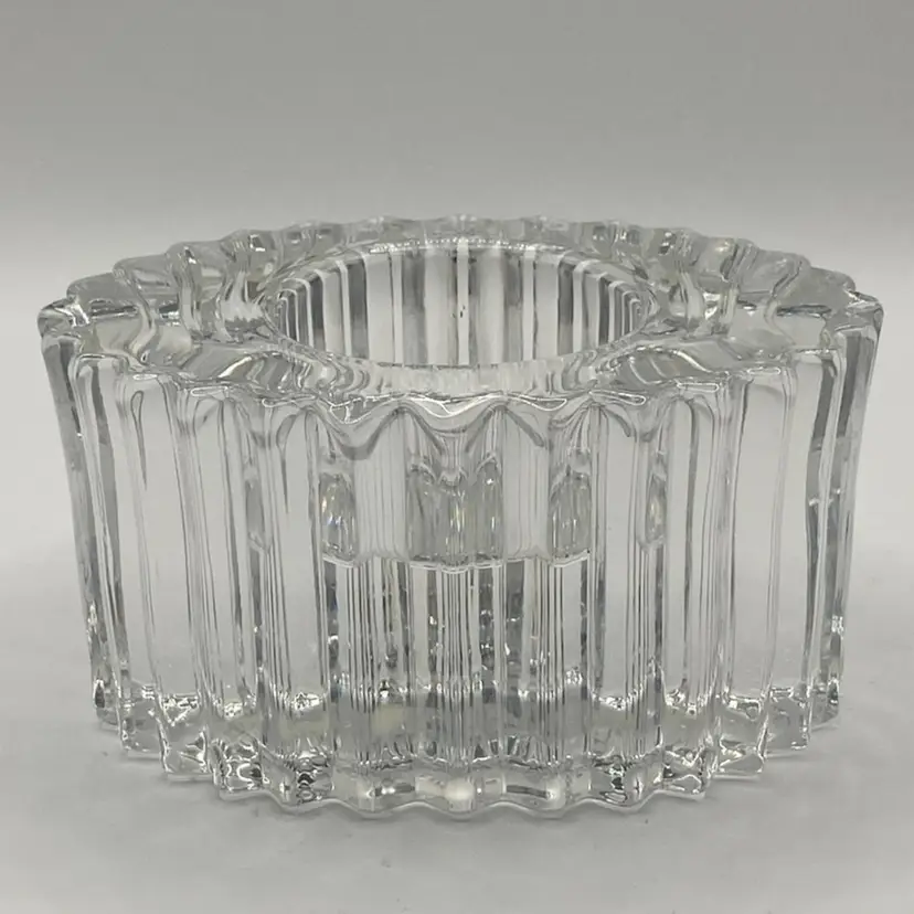 Bohemia Cut Crystal Votive Holder, Czech Republic, 2 1/4” X 4”
