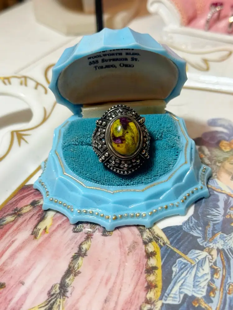 Sterling Silver Tasmanian Stitchite Ring Sz 8.5