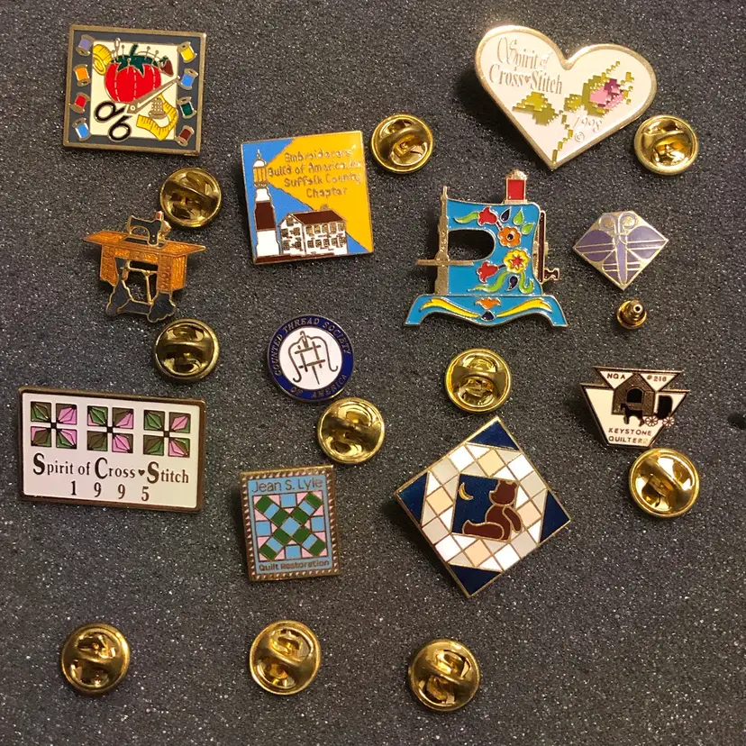 11 Vintage Cross Stitch, Embroidery, Sewing Pins Lot