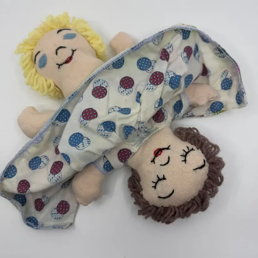 Vintage TOPSY TURVY Cloth Rag Doll 12.5”
