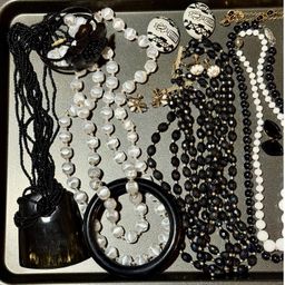 B&W Lot of Mixed Vintage to Contempo Jewelry *WEARABLE*