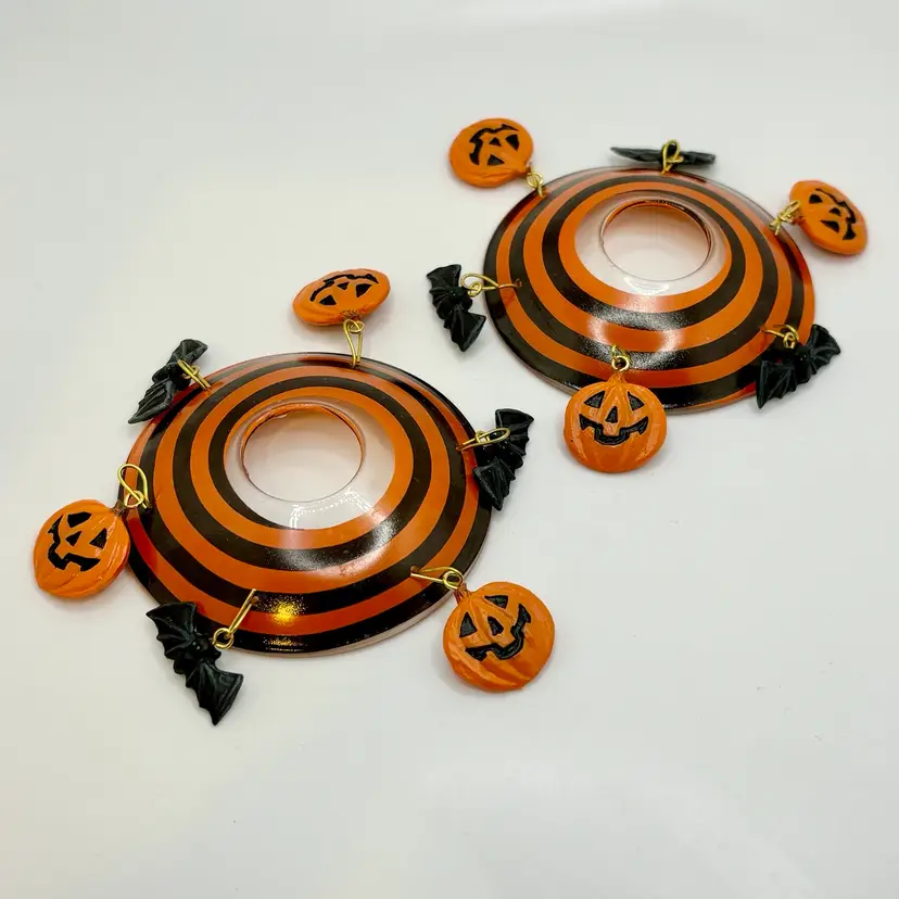 Halloween Candlestick Glass Toppers Drip Catchers Decorations 3"
