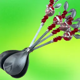 Santa’s Hat Fused Glass Bead Decorated Spoons