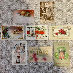 Antique Holiday Lot of Postcards Thanksgiving Christmas New Year Saint Patrick’s
