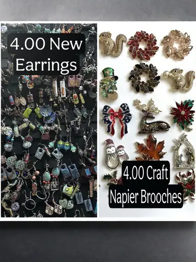 Estate Jewels! 4.00 Silver Earrings & Brooches - 3.00 Jewelry