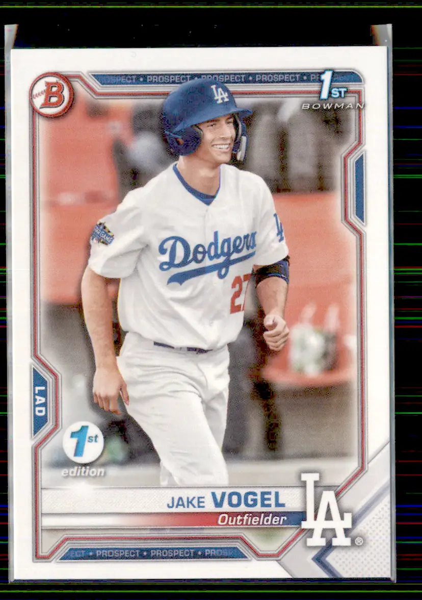 Jake Vogel 2021 Bowman 1st Edition #BFE-59 - Los Angeles Dodgers - (130-33)
