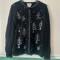 Vintage Basic Editions Holiday Button Up Sweater Size S