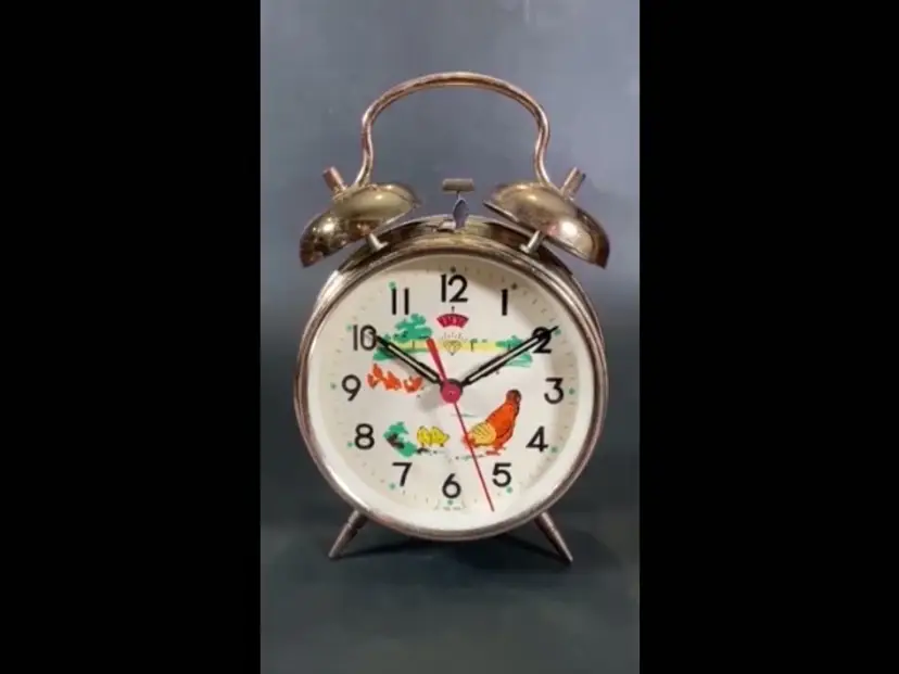 *VTG* 1960's "Pecking" Chicken Hen Alarm Clock Shanghai China RARE