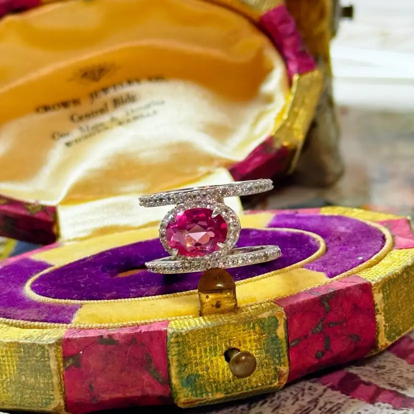 Sterling Silver Pink Sapphire Ring
Size 6