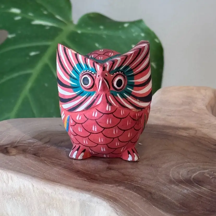 Hand Painted Folk Art Owl