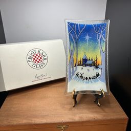 Peggy Karr Signed “ Christmas North Star” Church And Animals With Box @ 10x6
