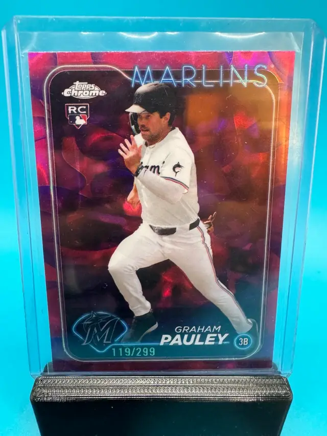 Graham Pauley Topps Chrome Update Magenta/Purple Lava Lamp Refractor /299 RC Miami Marlins