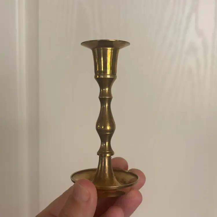 Vintage Solid Brass Small Candlestick