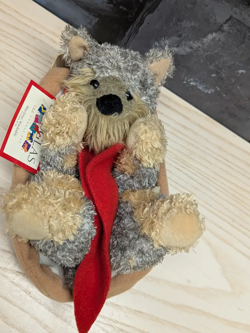 Douglas The Cuddle Toy 8" Yorkie Hot Dog Plush Puppy Ketchup Bun Hotdog Vintage tags Stuffed Animal