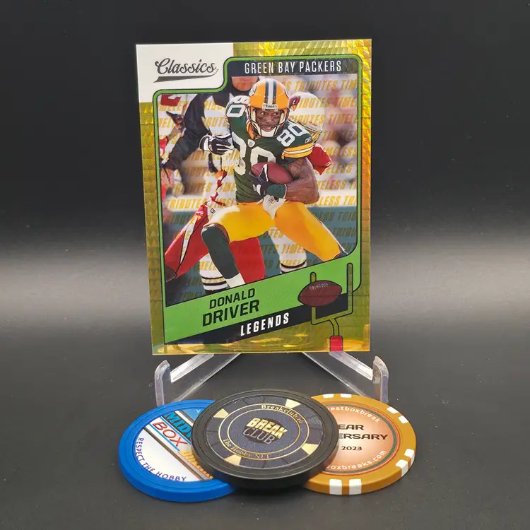 Donald Driver 2021 Panini Classics Football Premium Edition Timeless Tributes H2 Gold Parallel Numbered 22/99 Card #131 - Green Bay Packers